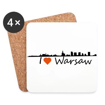 Ich liebe Warschau - Untersetzer (4er-Set) - Weiß - Vorne