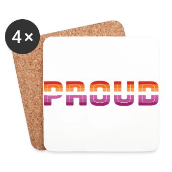 PROUD LGBT - Lesbian Edition - Coasters (set of 4) - white - Front