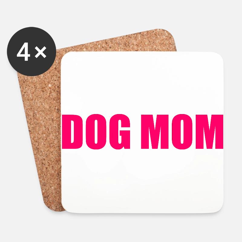 Dog mom - Untersetzer (4er-Set) - Weiß