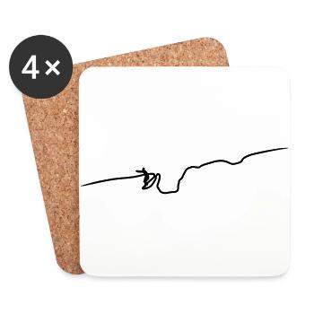 SURF ONE LINE - Coasters (set of 4) - white - Front