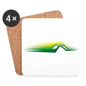 Berge - Untersetzer (4er-Set) - Weiß - Vorne