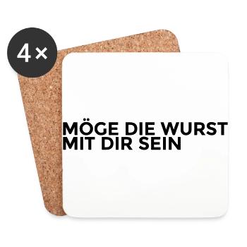 möge die wurst mit dir sein - Untersetzer (4er-Set) - Weiß - Vorne