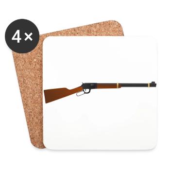 cowboy ranger rancher sheriff horse wester - Untersetzer (4er-Set) - Weiß - Vorne