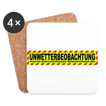 Unwetterbeobachtung - Untersetzer (4er-Set) - Weiß - Vorne