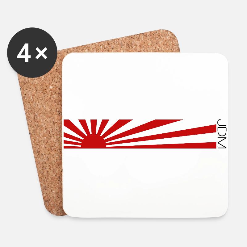 JDM-Flaggendesign - Untersetzer (4er-Set) - Weiß