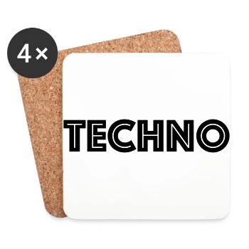 Techno. Ravewear. - Dessous de verre (lot de 4) - blanc - Devant