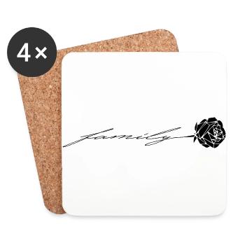 family rose dark - Coasters (set of 4) - white - Front