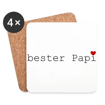 Bester Papi - Untersetzer (4er-Set) - Weiß - Vorne