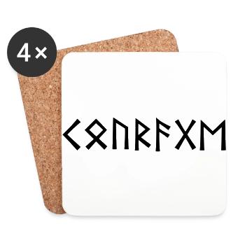 Courage - Viking runes - Coasters (set of 4) - white - Front