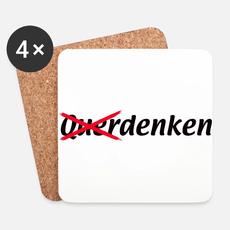 Querdenken - Untersetzer (4er-Set) - Weiß