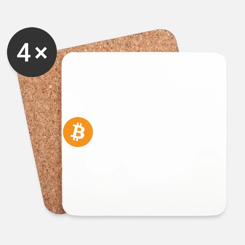Bitcoin - Untersetzer (4er-Set) - Weiß
