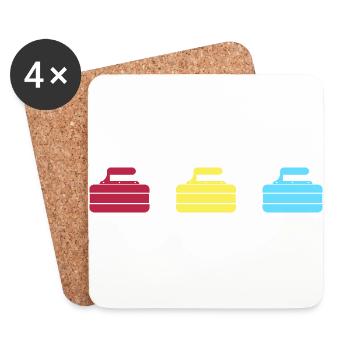 Curling curling stones curling curl - Coasters (set of 4) - white - Front