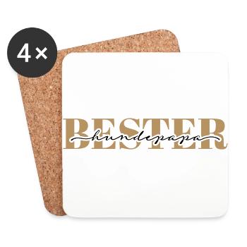 Bester Hundepapa – Zeige, das DU der Beste bist! - Untersetzer (4er-Set) - Weiß - Vorne