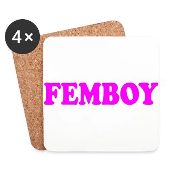 Femboy - Untersetzer (4er-Set) - Weiß - Vorne