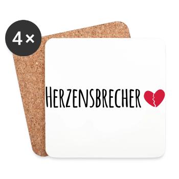 Herzensbrecher - Untersetzer (4er-Set) - Weiß - Vorne