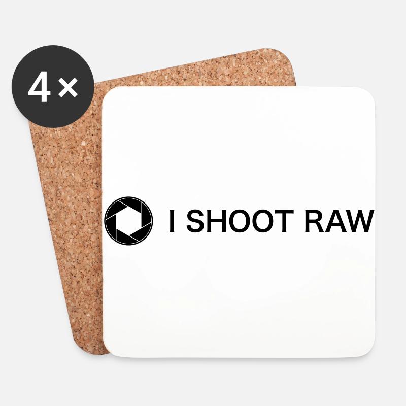 I shoot raw - Untersetzer (4er-Set) - Weiß