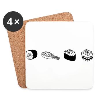 sushi - Coasters (set of 4) - white - Front