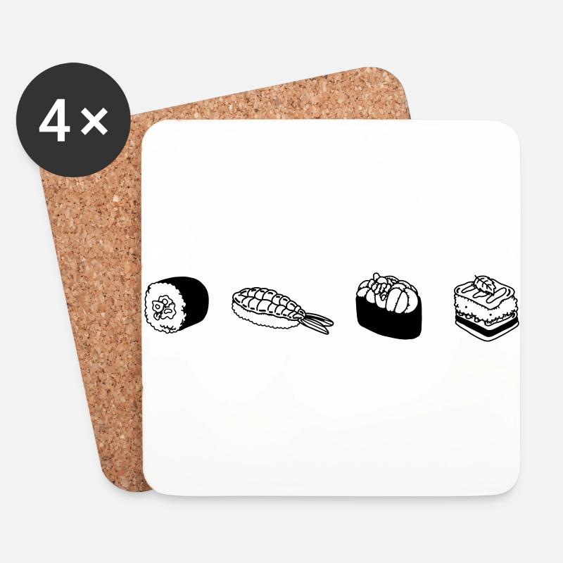 sushi - Coasters (set of 4) - white