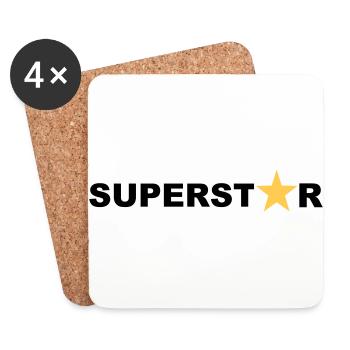 Superstar - Dessous de verre (lot de 4) - blanc - Devant