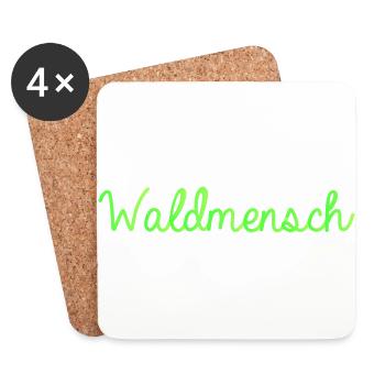 Waldmensch Schriftzug für Naturliebhaber - Untersetzer (4er-Set) - Weiß - Vorne