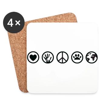 Vegan - Dessous de verre (lot de 4) - blanc - Devant