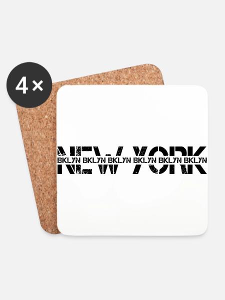 New York Stadtbezirk Brooklyn - Untersetzer (4er-Set) - Weiß