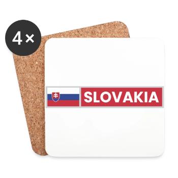 Slovakia National Flag - Coasters (set of 4) - white - Front