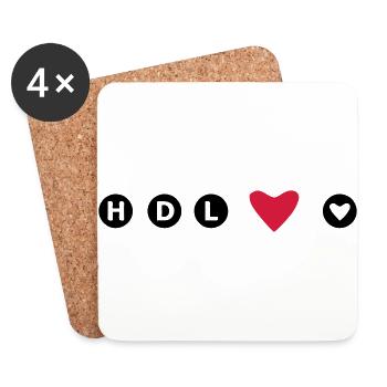 HDL Hab dich lieb Freundschaft best friends Paare - Untersetzer (4er-Set) - Weiß - Vorne