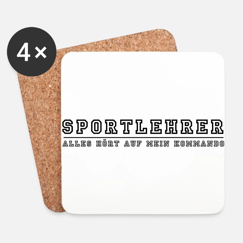 Sportlehrer der Kommandant - Untersetzer (4er-Set) - Weiß