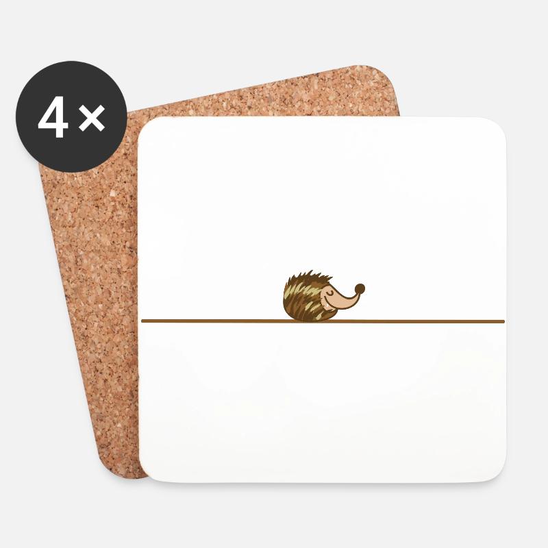 schlafender Igel - Untersetzer (4er-Set) - Weiß