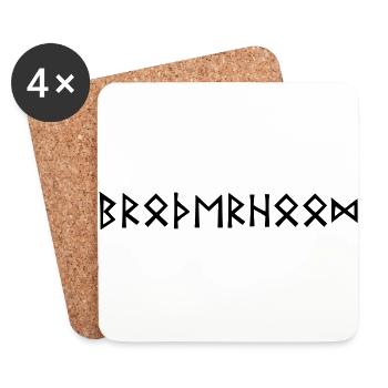 Brotherhood - Rune writing - Coasters (set of 4) - white - Front