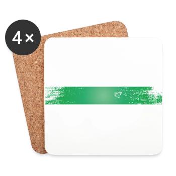 Couleur blob splash peinture peintre cadeau rayures vert - Dessous de verre (lot de 4) - blanc - Devant
