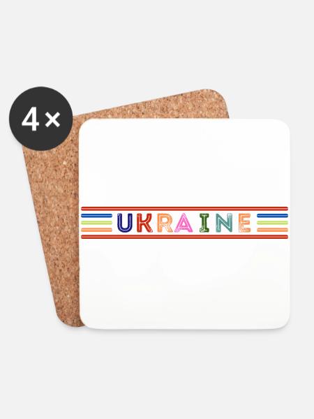 UKRAINE - Untersetzer (4er-Set) - Weiß
