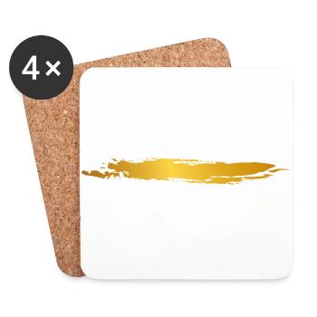 Farbe Klecks Spritzer Maler Geschenk Gold Streifen - Untersetzer (4er-Set) - Weiß - Vorne