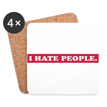 I HATE PEOPLE. - Untersetzer (4er-Set) - Weiß - Vorne