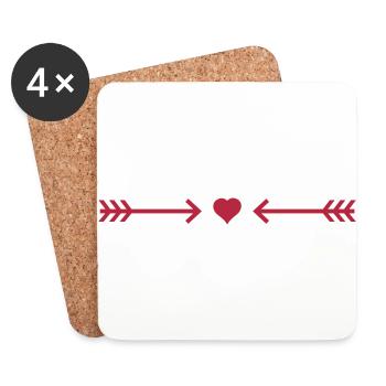 Herz Pfeile Liebe Romantik Symbol Armor verliebt - Untersetzer (4er-Set) - Weiß - Vorne