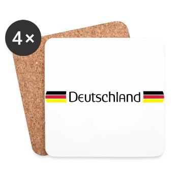 Germany - Fanshirt - 2018 - black, red, gold - Coasters (set of 4) - white - Front