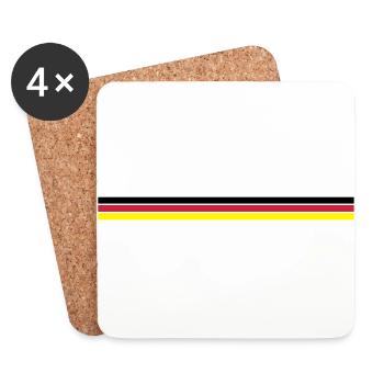 Deutschland Streifen lang schwarz rot gelb flagge - Untersetzer (4er-Set) - Weiß - Vorne