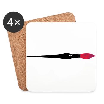 Küntlerwerkzeug Pinsel / paint brush (3c) - Untersetzer (4er-Set) - Weiß - Vorne