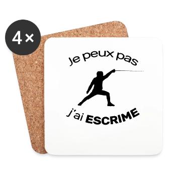Je peux pas j'ai escrime sabre fleuret et épée - Dessous de verre (lot de 4) - blanc - Devant