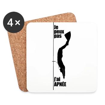Je peux pas j'ai apnée dynamique statique plongée - Dessous de verre (lot de 4) - blanc - Devant