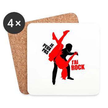 Je peux pas j'ai rock n roll musique danse couple - Dessous de verre (lot de 4) - blanc - Devant