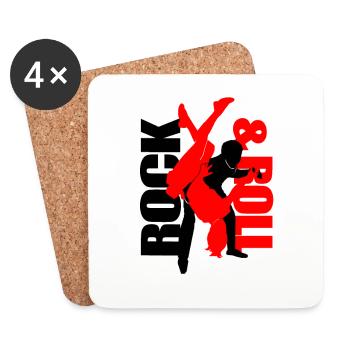 Acrobatic rock dance rock'n'roll dance couple - Coasters (set of 4) - white - Front