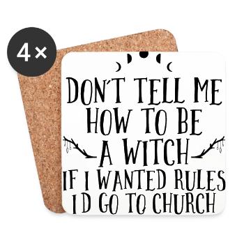 Witch - Coasters (set of 4) - white - Front