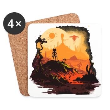 Alien Dark - Untersetzer (4er-Set) - Weiß - Vorne