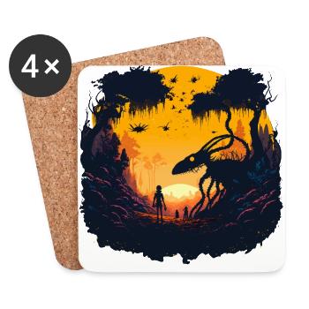 Seltsamer Alien - Untersetzer (4er-Set) - Weiß - Vorne