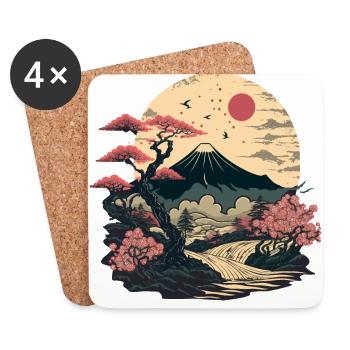 Asian Landscape - Coasters (set of 4) - white - Front