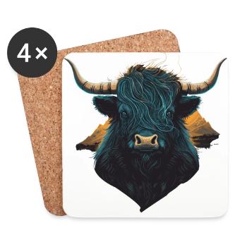 Himalaya Yak - Coasters (set of 4) - white - Front