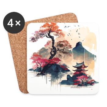 Japanese Art - Coasters (set of 4) - white - Front