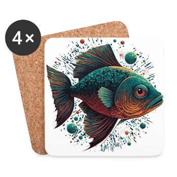 Fisch Liebe - Untersetzer (4er-Set) - Weiß - Vorne